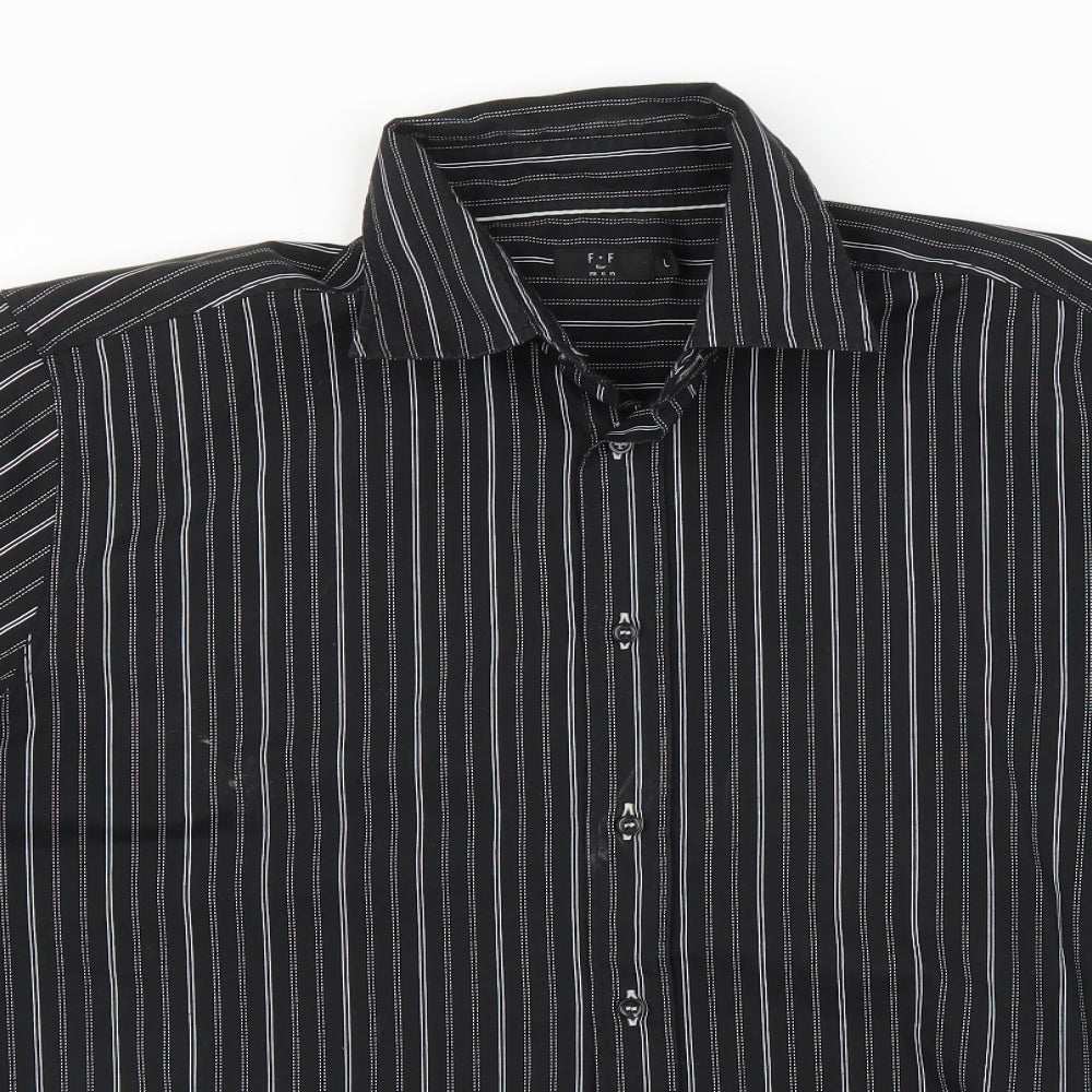 F&F Mens Multicoloured Striped   Button-Up Size L