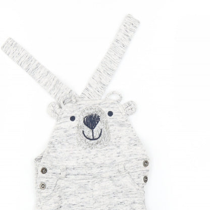 TU Baby Grey   Dungaree One-Piece Size 3-6 Months  - Bear