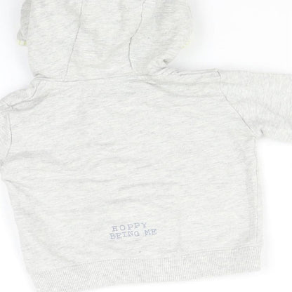 M Baby Grey   Full Zip Jumper Size 3-6 Months  - frog