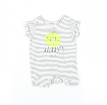 m Baby Grey Striped  Romper One-Piece Size Newborn  - Apple of daddys eye