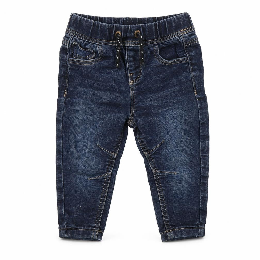 Front view of Denim Co Baby Blue Jogger Trousers, size 6-9, Months