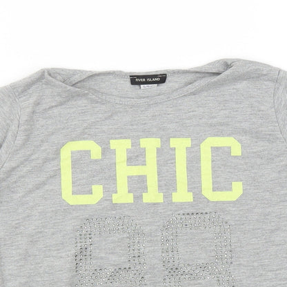 River Island Girls Grey   Basic T-Shirt Size 5-6 Years  - Chic 88