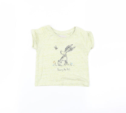 NEXT Baby Green   Basic T-Shirt Size 6-9 Months  - rabbit