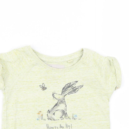 NEXT Baby Green   Basic T-Shirt Size 6-9 Months  - rabbit