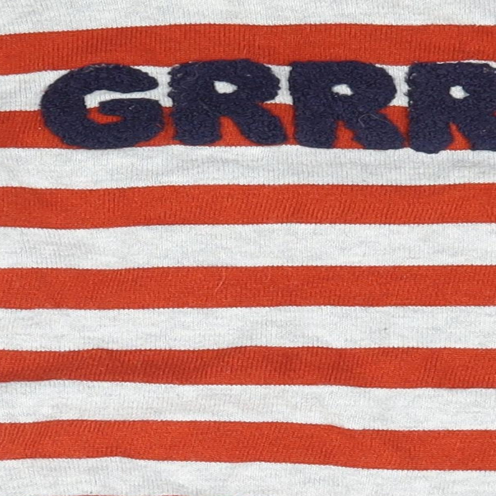 NEXT Boys Multicoloured Striped Knit Basic T-Shirt Size 6-9 Months  - Lion
