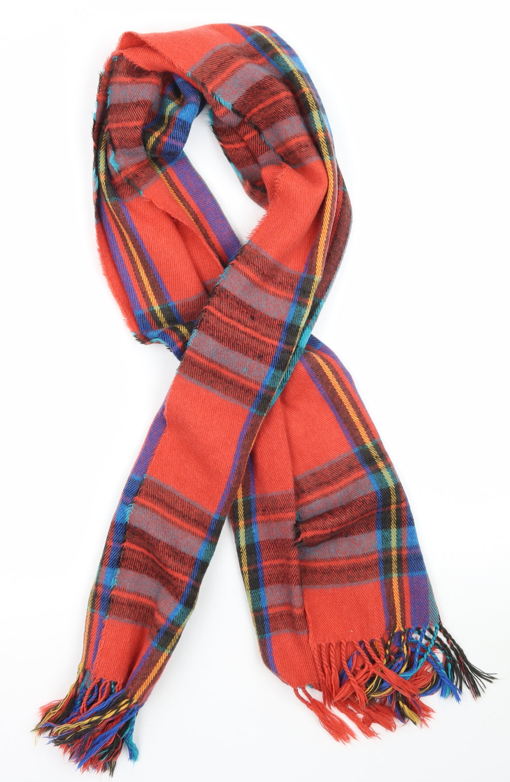 Miss Selfridge Unisex Multicoloured Plaid Knit  Scarf