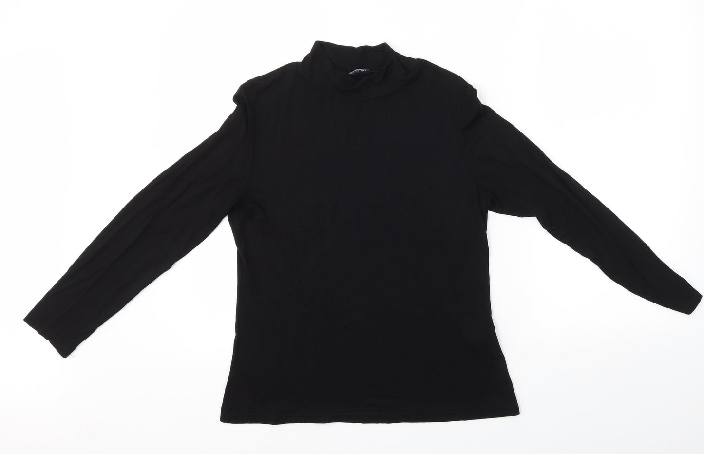 Womens UK Size 14 Roman Black Basic T-Shirt