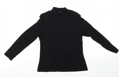 Womens UK Size 14 Roman Black Basic T-Shirt