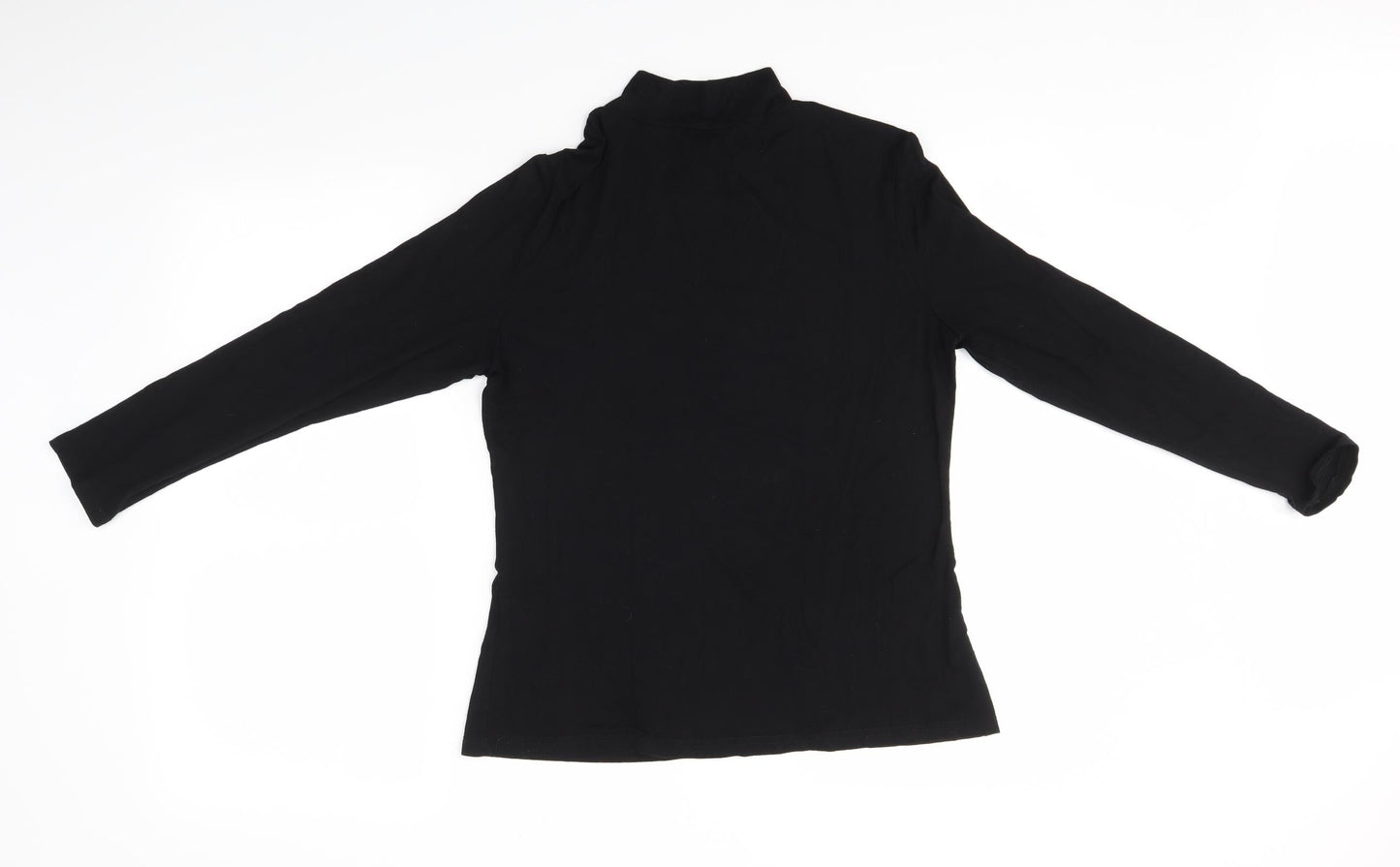 Womens UK Size 14 Roman Black Basic T-Shirt