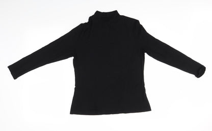 Womens UK Size 14 Roman Black Basic T-Shirt