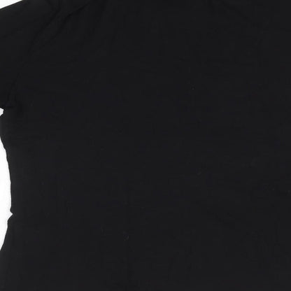 Womens UK Size 14 Roman Black Basic T-Shirt