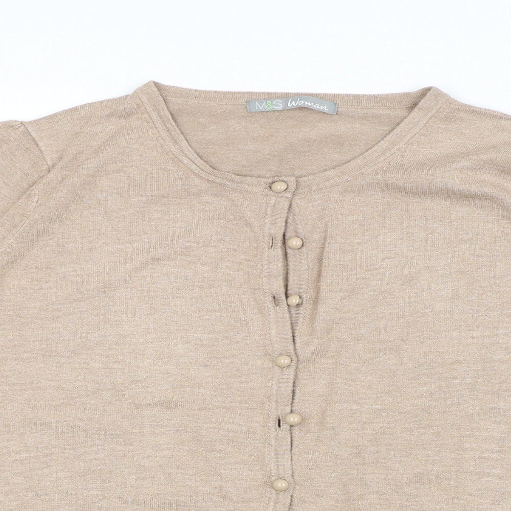 Womens UK Size  M&S Brown Cardigan Jumper