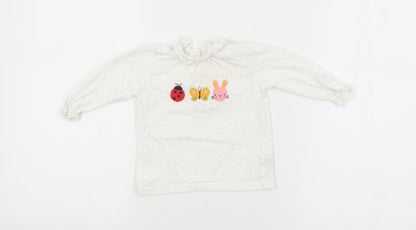 NEXT Girls White Spotted  Basic Blouse Size 3-6 Months