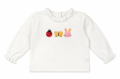 NEXT Girls White Spotted  Basic Blouse Size 3-6 Months