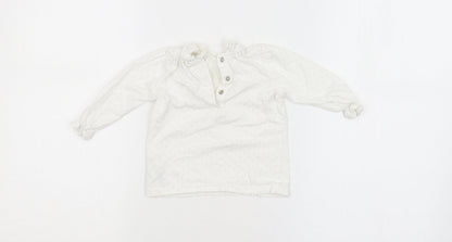 NEXT Girls White Spotted  Basic Blouse Size 3-6 Months
