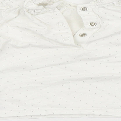 NEXT Girls White Spotted  Basic Blouse Size 3-6 Months