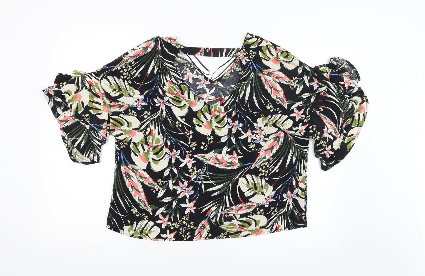 Womens UK Size 8 Preworn Black Basic Blouse