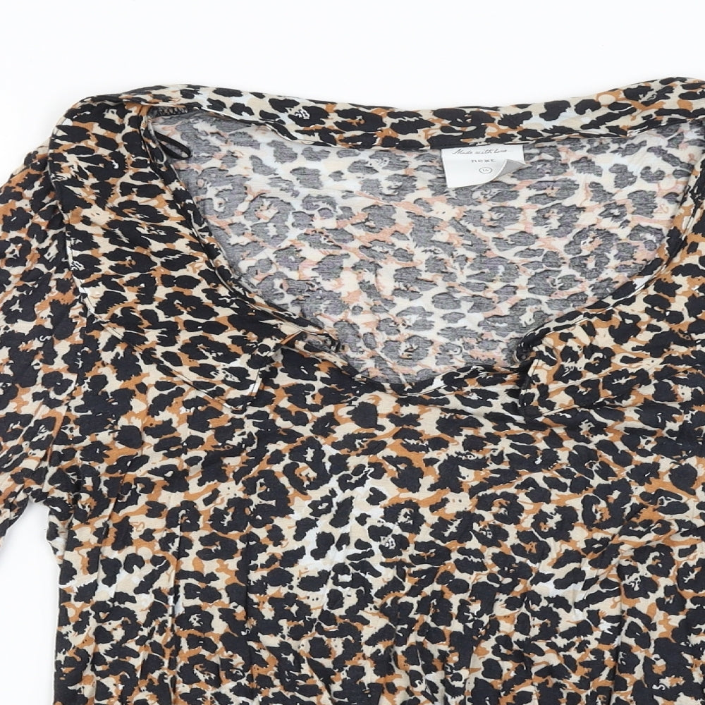 Womens UK Size 14 NEXT Brown Basic Blouse