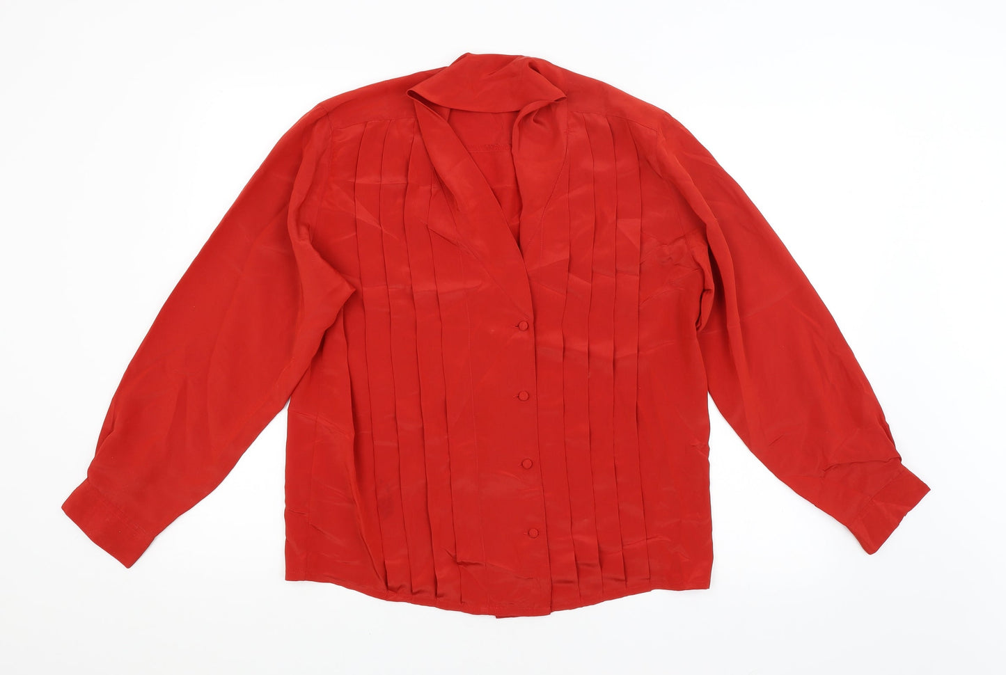 Womens UK Size  Preworn Red Basic Button-Up