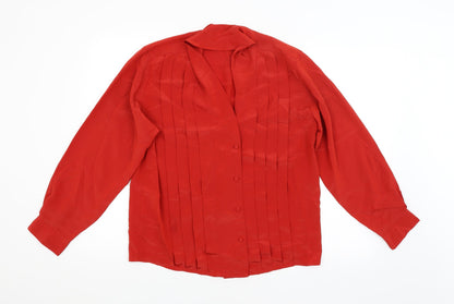 Womens UK Size  Preworn Red Basic Button-Up