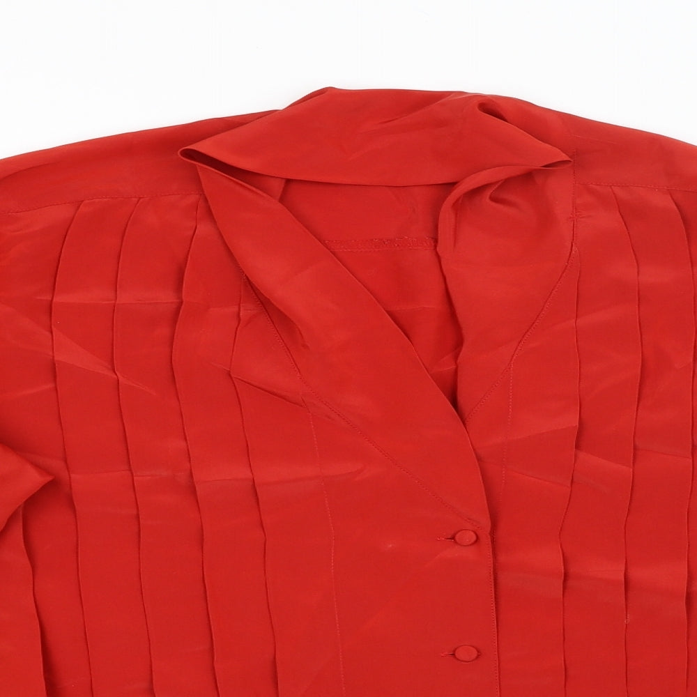 Womens UK Size  Preworn Red Basic Button-Up