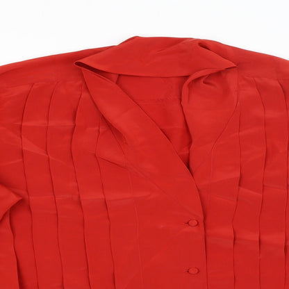 Womens UK Size  Preworn Red Basic Button-Up