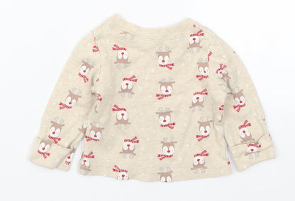 George Baby Beige Solid  Cami Pyjama Top Size 0-3 Months  - Rudolph Christmas