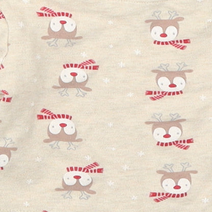 George Baby Beige Solid  Cami Pyjama Top Size 0-3 Months  - Rudolph Christmas