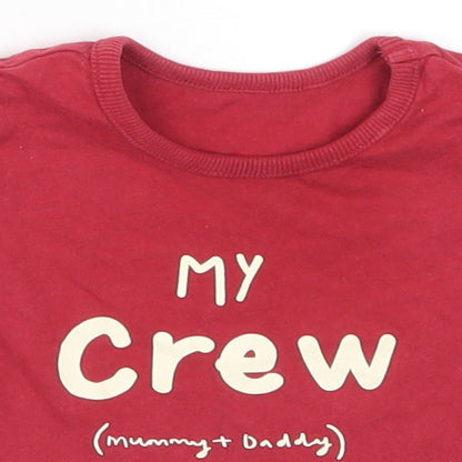 George Baby Red   Basic T-Shirt Size 6-9 Months  - My Crew Mummy and Daddy
