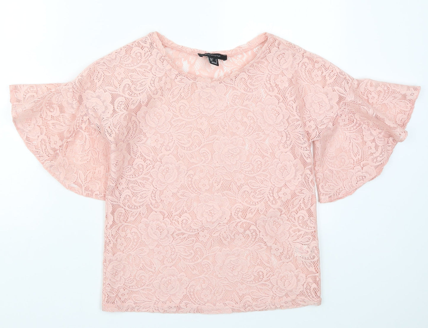 Womens UK Size 4 Atmosphere Pink Basic T-Shirt