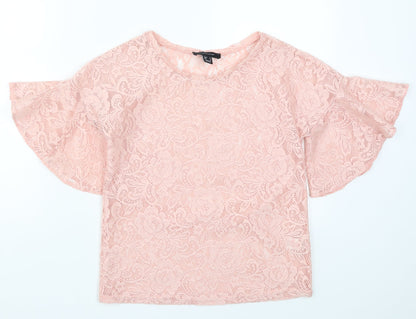 Womens UK Size 4 Atmosphere Pink Basic T-Shirt