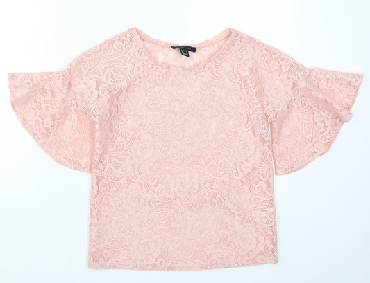 Womens UK Size 4 Atmosphere Pink Basic T-Shirt