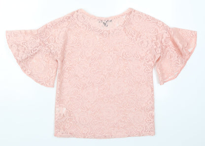 Womens UK Size 4 Atmosphere Pink Basic T-Shirt