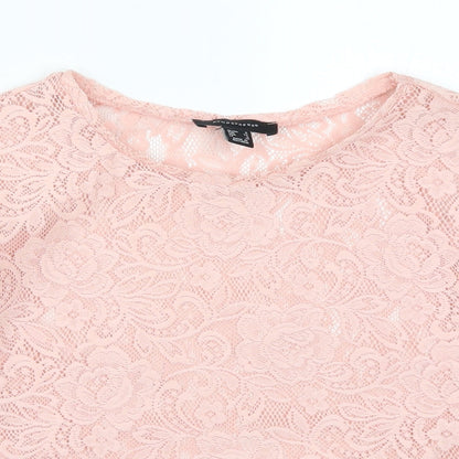 Womens UK Size 4 Atmosphere Pink Basic T-Shirt