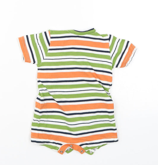 TUP TUP Boys Green Striped  Romper One-Piece Size 0-3 Months  - Orange The Baby Gang Cat