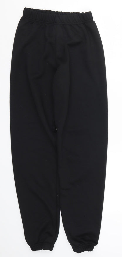 Womens UK Size S Boohoo Regular Fit Sweatpants Black Trousers