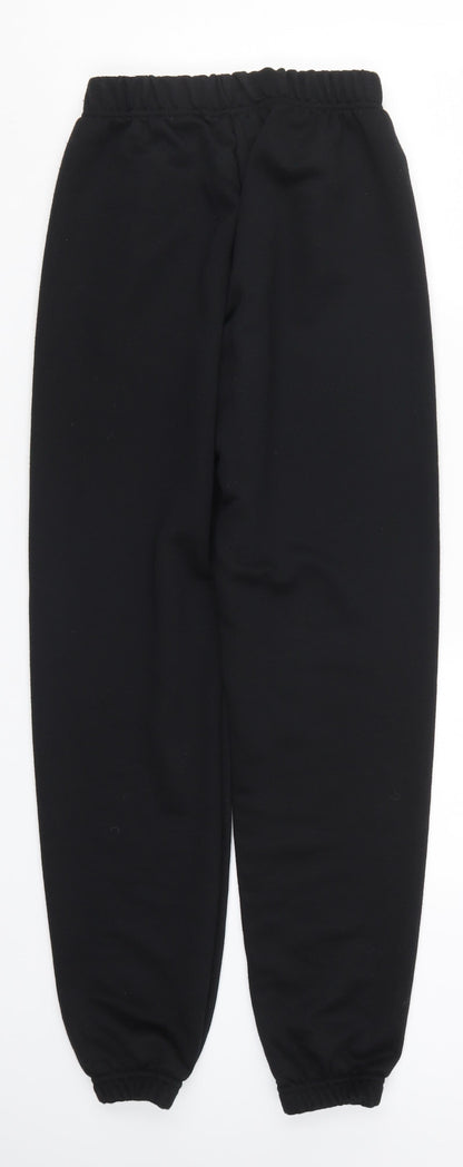 Womens UK Size S Boohoo Regular Fit Sweatpants Black Trousers