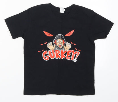 Gildan Boys Black   Basic T-Shirt Size 5-6 Years  - Gurkey