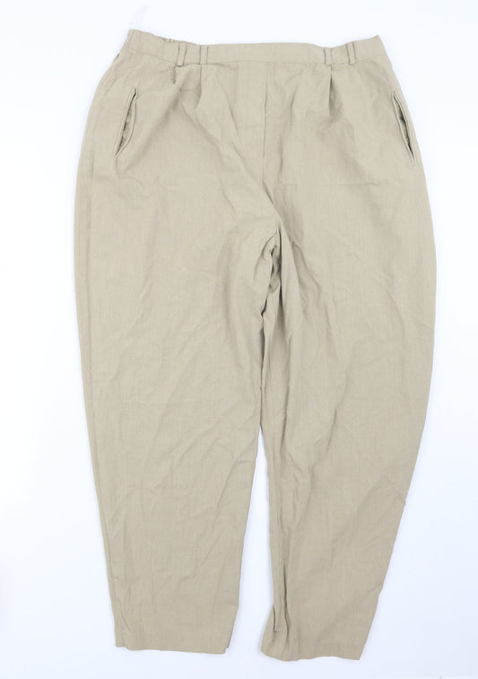 Womens UK Size 22 Design Essentials Regular Fit  Beige Trousers