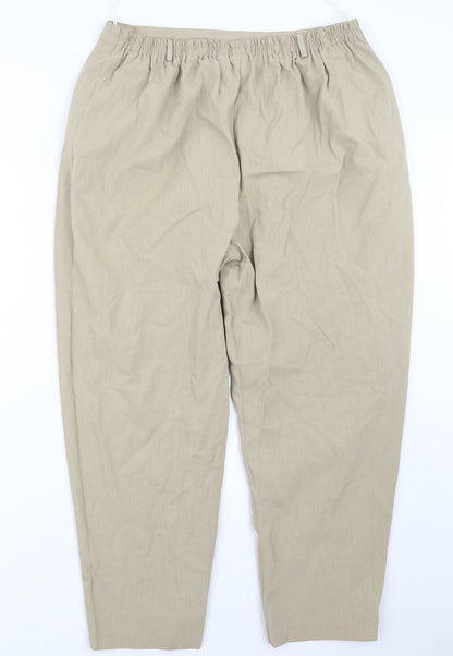 Womens UK Size 22 Design Essentials Regular Fit  Beige Trousers