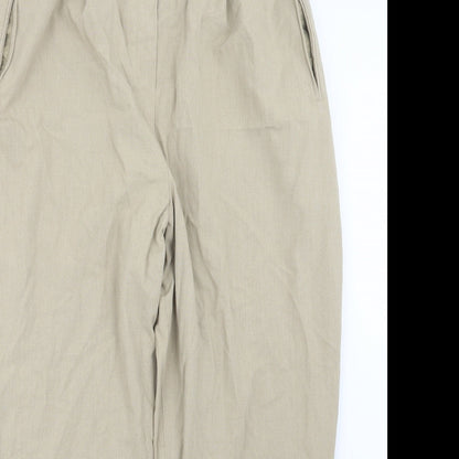 Womens UK Size 22 Design Essentials Regular Fit  Beige Trousers