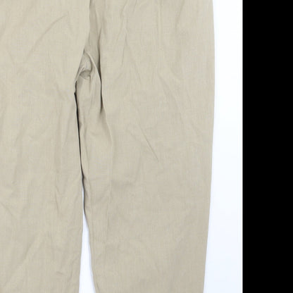 Womens UK Size 22 Design Essentials Regular Fit  Beige Trousers