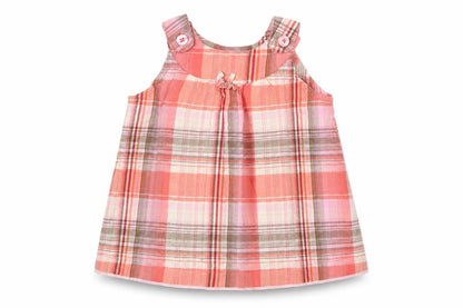 George Girls Pink Check  Basic T-Shirt Size 12-18 Months