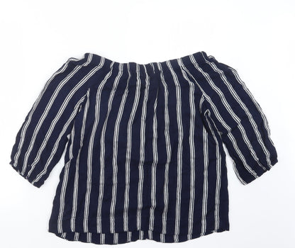 Atmosphere Womens Blue Striped  Basic Blouse Size 12