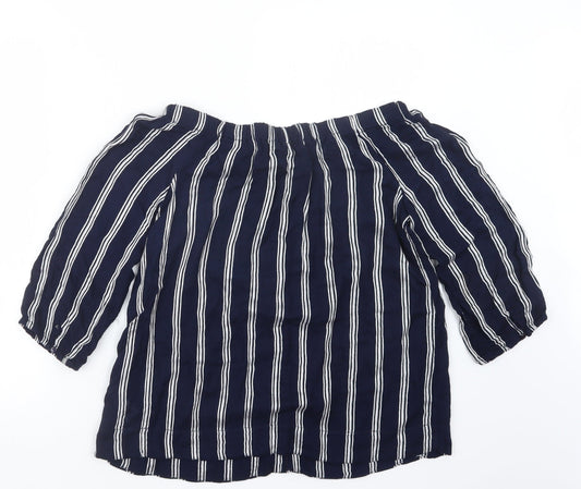 Atmosphere Womens Blue Striped  Basic Blouse Size 12