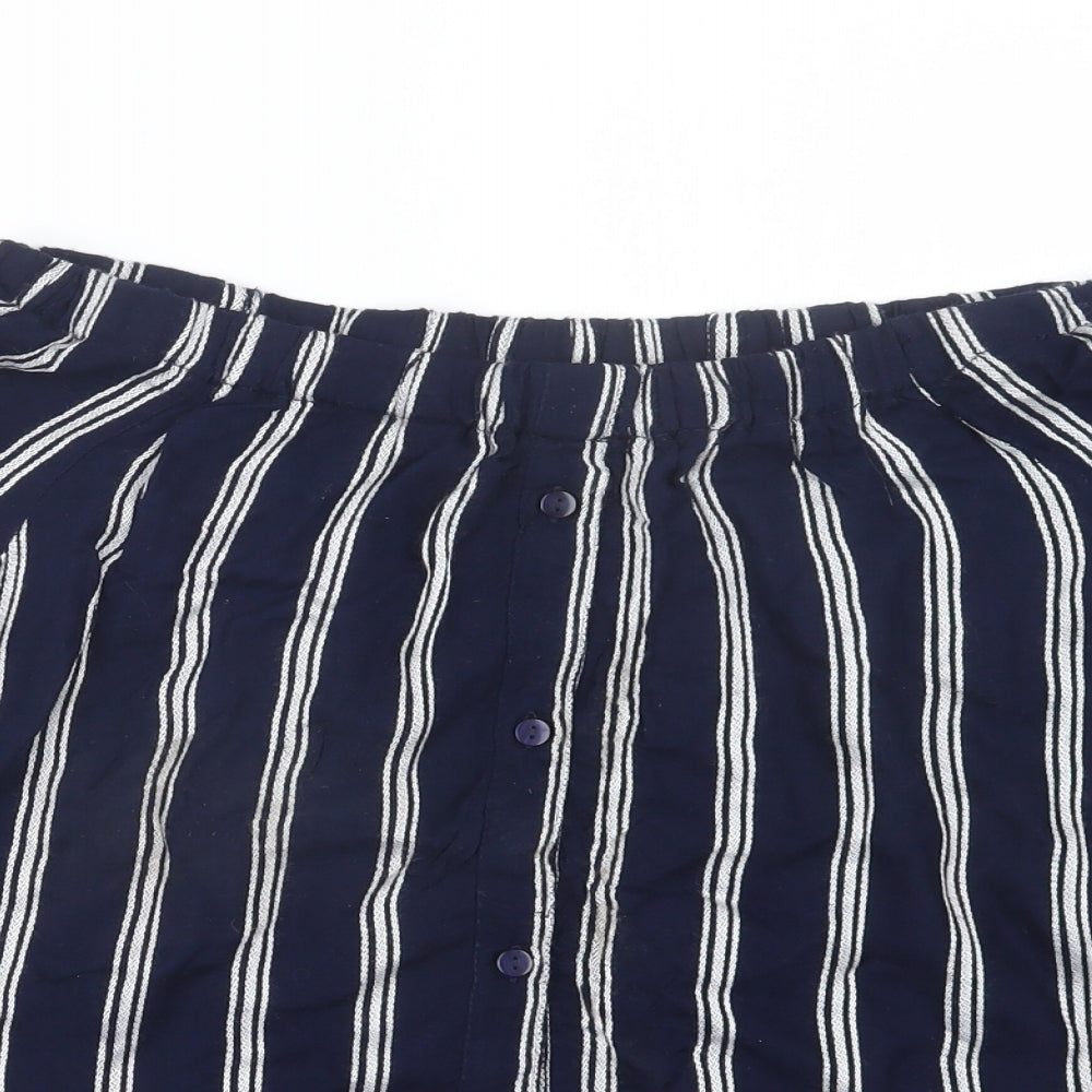 Atmosphere Womens Blue Striped  Basic Blouse Size 12