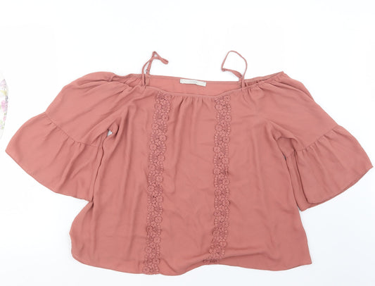 George Womens Pink   Basic Blouse Size 12