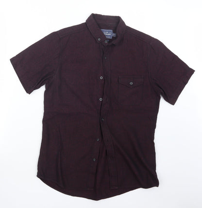 Mens UK Size S Topman Purple  Button-Up Short Sleeve Casual Shirt