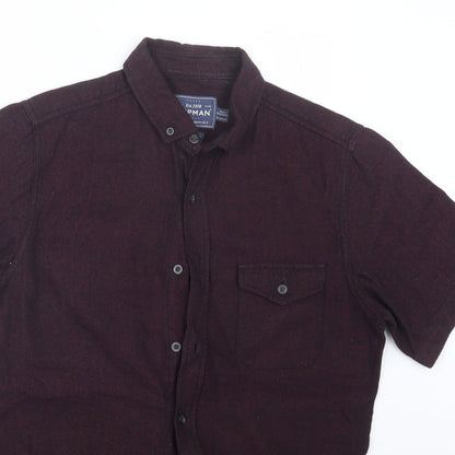Mens UK Size S Topman Purple  Button-Up Short Sleeve Casual Shirt