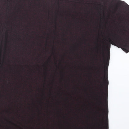 Mens UK Size S Topman Purple  Button-Up Short Sleeve Casual Shirt